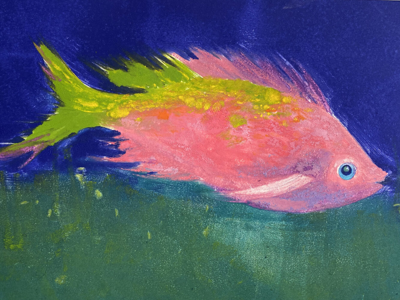 Little Pink by Claire Marschak Monotype _ Water Soluble Oil