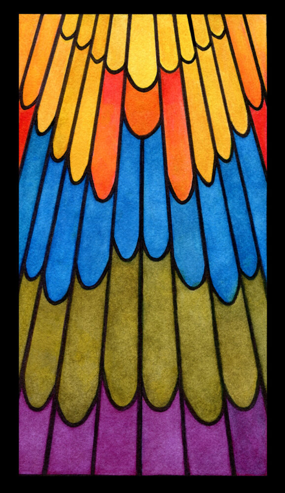 Stain-Glass Wings by Cate McCauley Watercolor _ India Ink