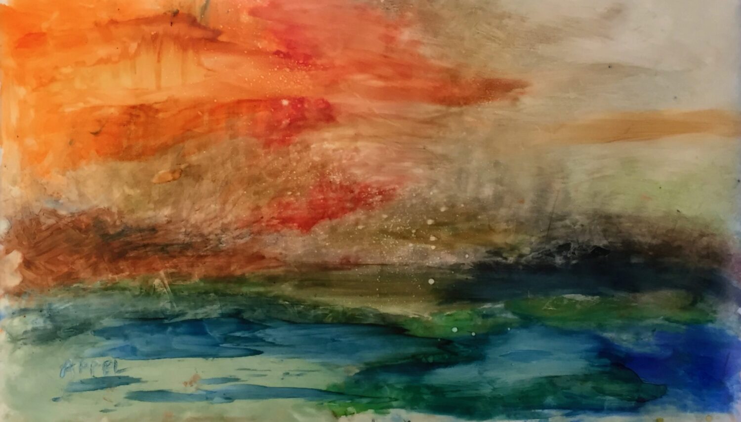 After Turner by Joan Appel – Mixed_ Alcohol Inks _ Oil Pastel