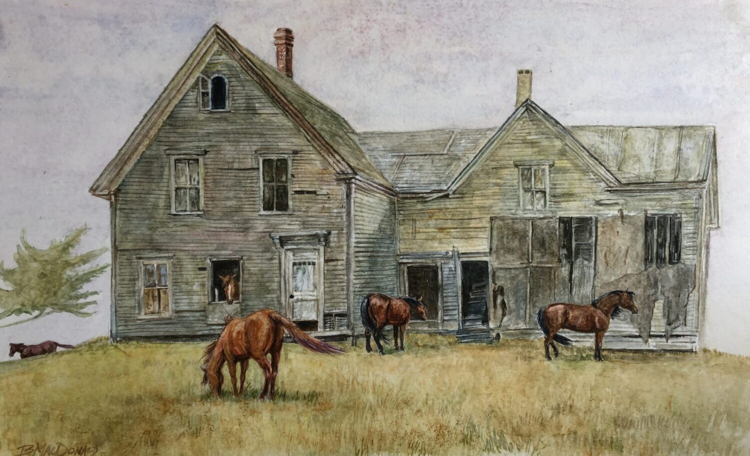 The Morgans Attend Andrew_s Open House by Betsey MacDonald – Watercolor