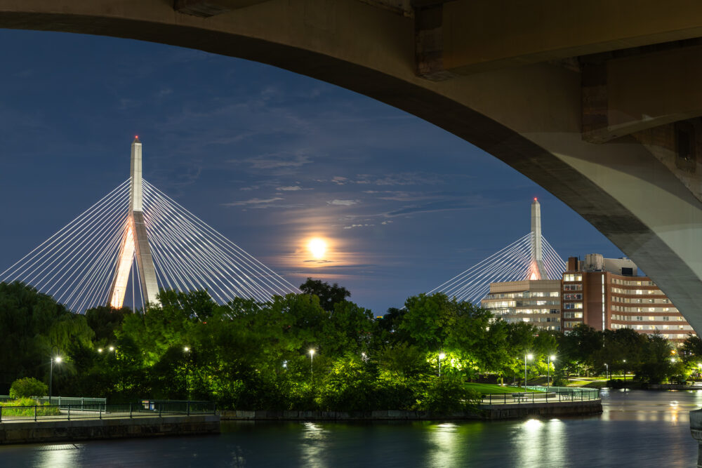 Janet Lawn "Zakim Bridge Moon Rise"