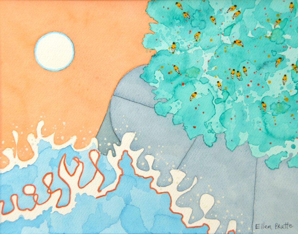Ellen Pratte "The Gold Finches of Cliff Walk"