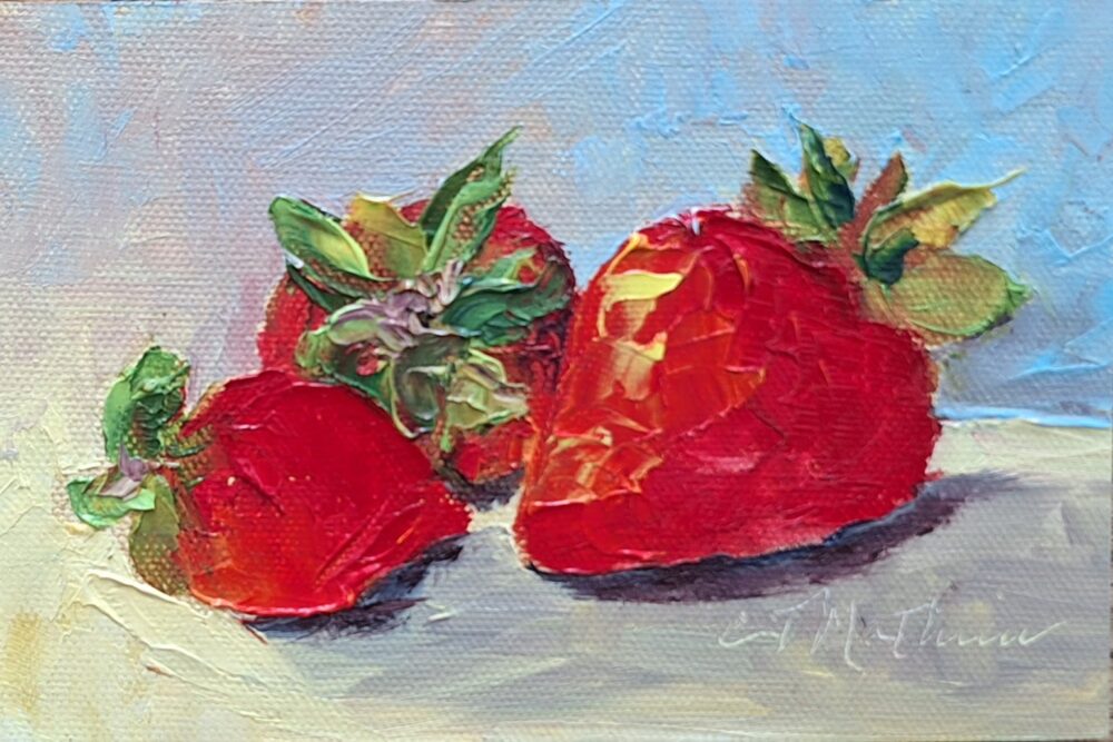 Christine Mathieu "Three Strawberries"