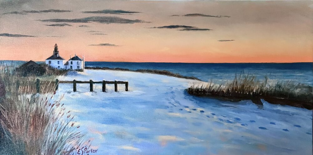 Elaine Porter "The Blue Hour (Beavertail Light Jamestown)"